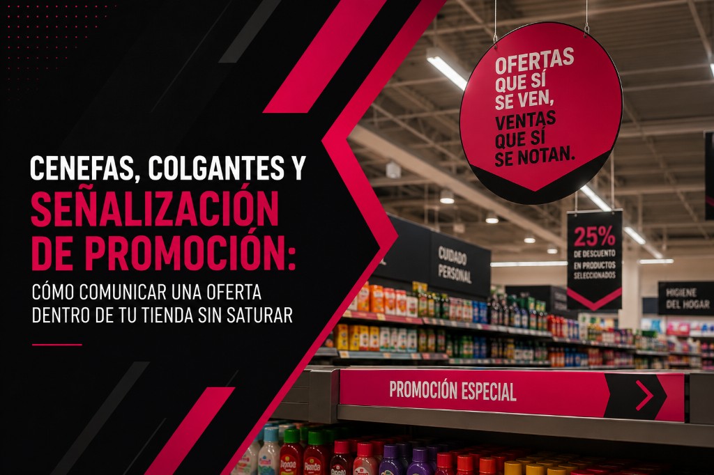 Cenefas, colgantes y señalización de promoción: cómo comunicar una oferta dentro de tu tienda sin saturar